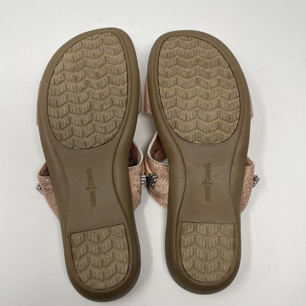 Minnetonka Blush Python Print Leanne Sandals - image 6
